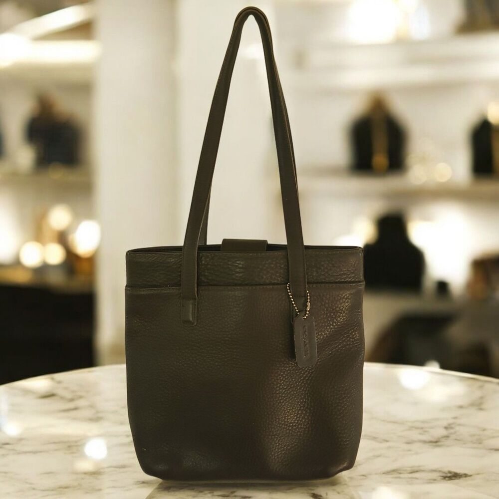 COACH Vintage Leather Shoulder Bag Classic Brown Pebble Leather Purse K9p-6810
